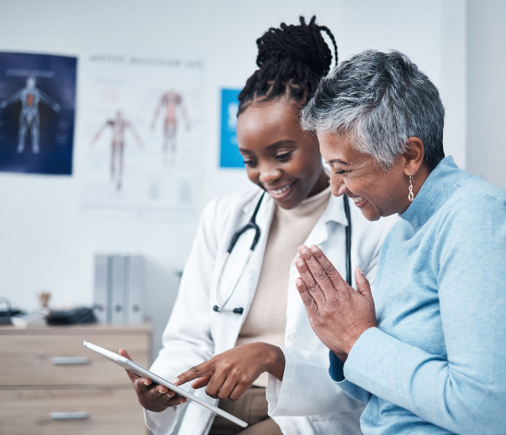 Doctor with patient