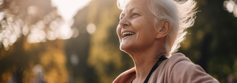 Rosemont Pharmaceuticals - Elderly lady smiling outdoors