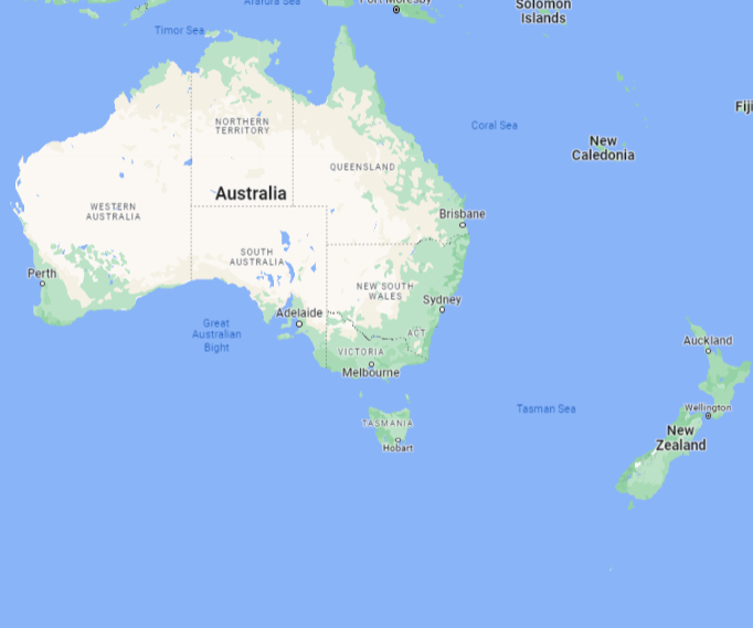 Rosemont Pharmaceuticals - Map of Australia and New Zealand