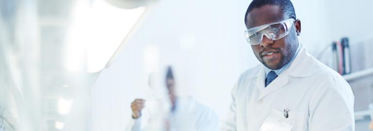 Rosemont Man In a Lab with Lab Coat on - ESG Header Image