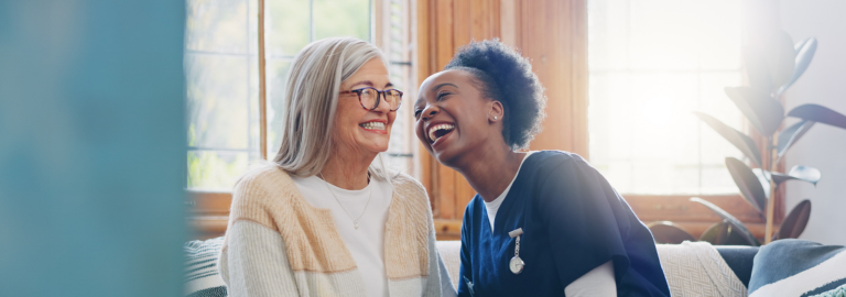 Rosemont Pharmaceuticals - Patient and doctor/carer both smiling