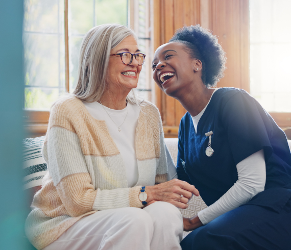 Rosemont Pharmaceuticals - Patient and doctor/carer both smiling