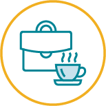 Rosemont Pharmaceuticals - Briefcase and coffee icon