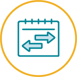 Rosemont Pharmaceuticals - Calendar with arrows icon