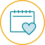 Rosemont Pharmaceuticals - Calendar and heart icon